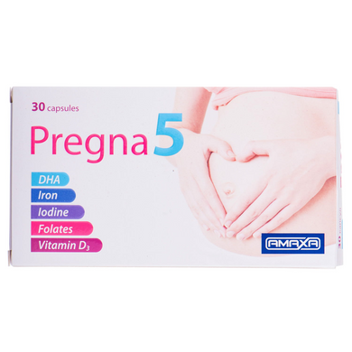 Amaxa Pharma, Pregna 5, Прегна-5, 30 капсул (AMP-19046), фото