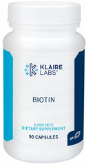 Биотин, Biotin, Klaire Labs, высокоэффективный, 5000 мкг, 90 капсул (KLL-00131), фото