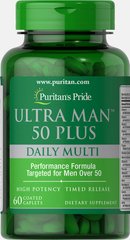 Мультивітаміни ультра для чоловіків 50 +, Ultra Man ™ 50 Plus, Puritan's Pride, 60 капсул (PTP-17311), фото
