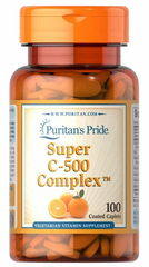 Витамин С комплекс, Super C-500 Complex, Puritan's Pride, 100 капсул (PTP-10600), фото