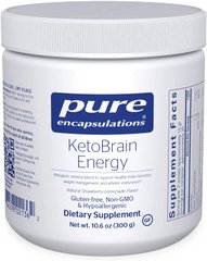 Кетоны для энергии мозга и спортивной выносливости, KetoBrain Energy, Pure Encapsulations, клубнично-лимонадный вкус, 300 г (PE-02136), фото