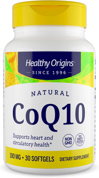 Healthy Origins, Коэнзим Q10 (CoQ10), для сердца и энергии, без глютена, Non-GMO, 100 мг, 30 мягких капсул (HOG-35015), фото