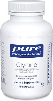 Гліцин, Glycine 180's, Pure Encapsulations, 180 капсул (PE-00566), фото