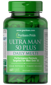 Мультивітаміни для чоловіків 50+ Puritan's Pride Ultra Man 50 Plus - 60 капсул, фото
