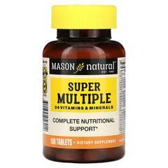 Mason Natural, Super Multiple 34 вітамінів та мінералів, 100 таблеток (MAV-05621), фото