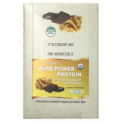 Dr. Mercola, Organic Pure Power Protein Bar, арахісова паста та шоколад, 12 батончиків, 52 г (MCL-03262), фото