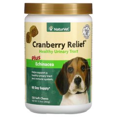 NaturVet, Cranberry Relief Plus, ехінацея, для собак, 120 жувальних пігулок, 360 г (VET-03704), фото