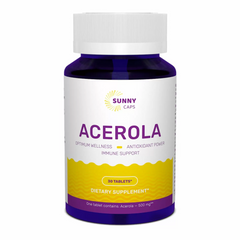 Ацерола, Acerola, Sunny Caps, 500 мг, 30 таблеток (SUN-530708), фото