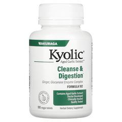 Kyolic, Aged Garlic Extract, экстракт выдержанного чеснока, для очищения и улучшения пищеварения, формула 102, 100 растительных таблеток (WAK-10231), фото