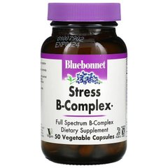 Bluebonnet Nutrition, Stress B-комплекс, 50 ​​рослинних капсул (BLB-00422), фото