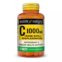 Mason Natural, Вітамін С 1000мг, з шипшиною та біофлавоноїдами, 60 таблеток (MAV-11735), фото