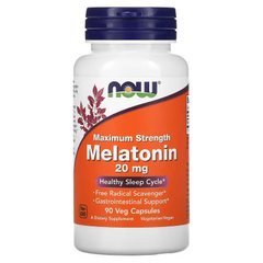 Now Foods, Мелатонин максимальной силы, 20 мг, 90 растительных капсул (NOW-03558), фото
