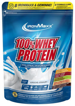 IronMaxx, 100% Whey Protein, вишневий йогурт, 500 г (815511), фото