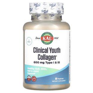 KAL, Clinical Youth Collagen, колаген, 60 вегетаріанських капсул (CAL-40696), фото