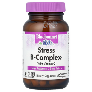 Bluebonnet Nutrition, Stress B-комплекс, 50 ​​рослинних капсул (BLB-00422), фото