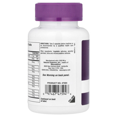 NaturesPlus, Dreaminol&reg;, комплекс для снятия стресса с мелатонином, 60 капсул (NAP-47594), фото