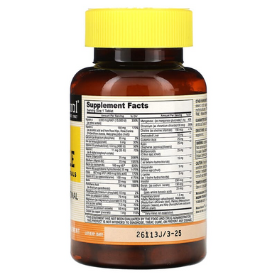 Mason Natural, Super Multiple 34 витаминов и минералов, 100 таблеток (MAV-05621), фото