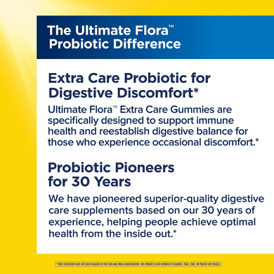 Пробиотик 2 млрд КОЕ Renew Life Ultimate Flora Extra Care Probiotic Gummies | малина - 48 жевательных мармеладок, фото