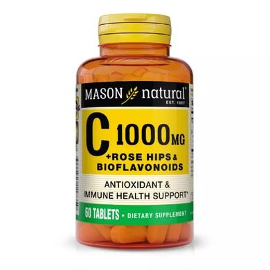 Mason Natural, Витамин С 1000мг, с шиповником и биофлавоноидами, 60 таблеток (MAV-11735), фото