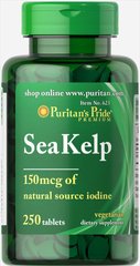 Морские водоросли Puritan's Pride, Sea Kelp 150 мкг 250 таблеток (PTP-10623), фото