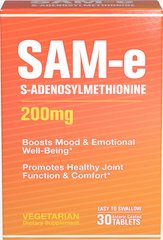 S-Аденозилметионин, SAM-e, Puritan's Pride, 200 мг, 30 таблеток (PTP-77116), фото
