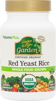 Органічний червоний дріжджовий рис, Source of Life Garden, Natures Plus, 60 гелевих капсул (NAP-30738), фото