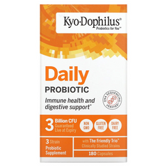 Kyolic, Kyo-Dophilus, щоденний пробіотик, 180 капсул (WAK-60042), фото