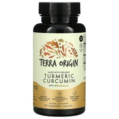 Terra Origin, Куркумін, куркумін та біоперин, 60 рослинних капсул (TEO-00792), фото