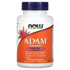 Now Foods, ADAM, чудові мультивітаміни для чоловіків, 90 рослинних капсул (NOW-03878), фото
