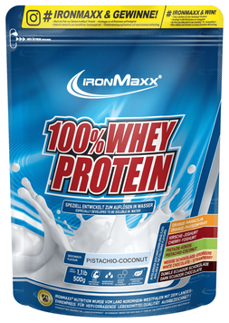 IronMaxx, 100% Whey Protein, фісташка + кокос, 500 г (815517), фото