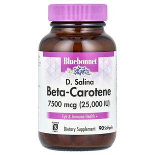 Натуральный бета-каротин, Bluebonnet Nutrition, Beta Carotene 25,000МЕ, 90 гелевых капсул (BLB-00316), фото