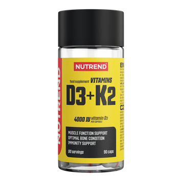 Вітамін Д3 + K2 (MK-7) 4000 МО/160 мкг Nutrend Vitamins D3 + K2 - 90 капсул, фото