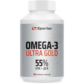 Омега-3 55% Sporter Omega-3 Ultra Gold - 180 мягких капсул, фото