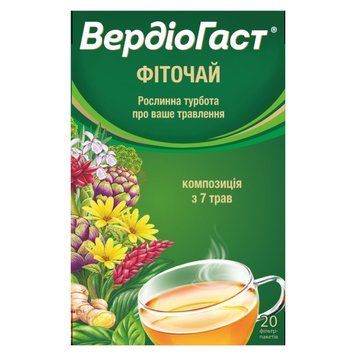 Фіточай Вердіогаст Ліктрави - 20 фільтр-пакетів, фото