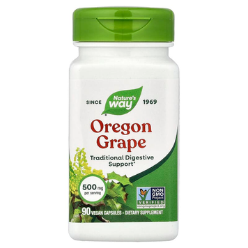Корінь магонії 500 мг Nature's Way Oregon Grape - 90 веганських капсул, фото