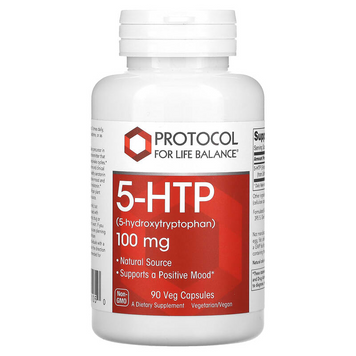 Protocol for Life Balance, 5-HTP, 100 мг, 90 рослинних капсул (PRT-10105), фото
