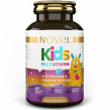 Novel Kids Multivitamin + Mineral для дітей - 60 жувальних таблеток, фото
