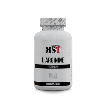 MST, Аргінін, L-Arginine, 750 мг, 120 капсул (MST-16491), фото