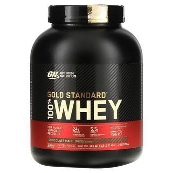 Optimum Nutrition, 100% Whey Gold Standard, сироватковий протеїн, зі смаком шоколадного солоду, 2270 г (OPN-02234), фото