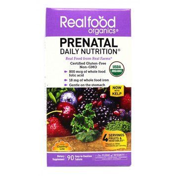 Органічні мультивітаміни для вагітних, Prental Daily Nutrition, Country Life, 90 таблеток (CLF-09115), фото