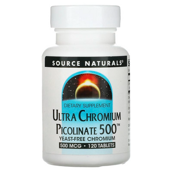 Source Naturals, Ультра Піколінат хрому 500 ™, 500 мкг, 120 таблеток (SNS-00516), фото