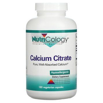Nutricology, цитрат кальцію, 150 мг, 180 вегетаріанських капсул (ARG-50230), фото