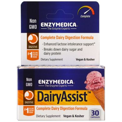 Enzymedica, DairyAssist, Ферменти для травлення лактози, 30 капсул (ENZ-14050), фото
