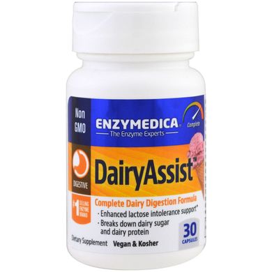Enzymedica, DairyAssist, Ферменти для травлення лактози, 30 капсул (ENZ-14050), фото