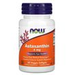 Now Foods, астаксантин, 4 мг, 60 рослинних капсул (NOW-03251)