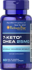 7 - кето Дегидроэпиандростерон, 7-KETO, Puritan's Pride, 25 мг, 60 капсул (PTP-60369), фото