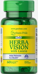 Лютеин и черника для зрения, Herbavision with Lutein and Bilberry, Puritan's Pride, 60 капсул (PTP-14755), фото
