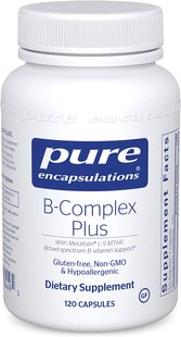 Вітамін B (збалансована вітамінна формула), B-Complex Plus, Pure Encapsulations, 120 капсул (PE-00449), фото