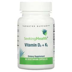 Seeking Health, Вітамін D3+K2, 5000 МО та 100 мкг, 60 вегетаріанських капсул (SKH-52136), фото