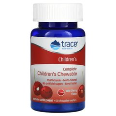 Trace Minerals ®, Комплексні дитячі жувальні пігулки, дика вишня, 60 жувальних вафель (TMR-00036), фото